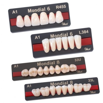 Kulzer Pala MONDIAL 6/8 NanoPearl Acrylic Teeth (Kulzer Classic High End Denture Teeth Range) - 1 Card